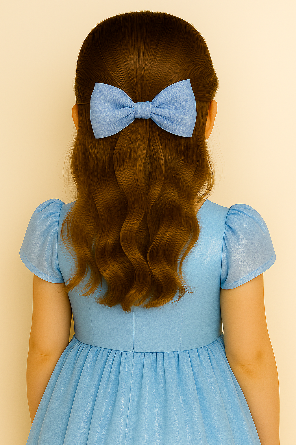 π Handmade Organza Bow Hair Clip | Elegant Single Hair Accessory for Girls & Women