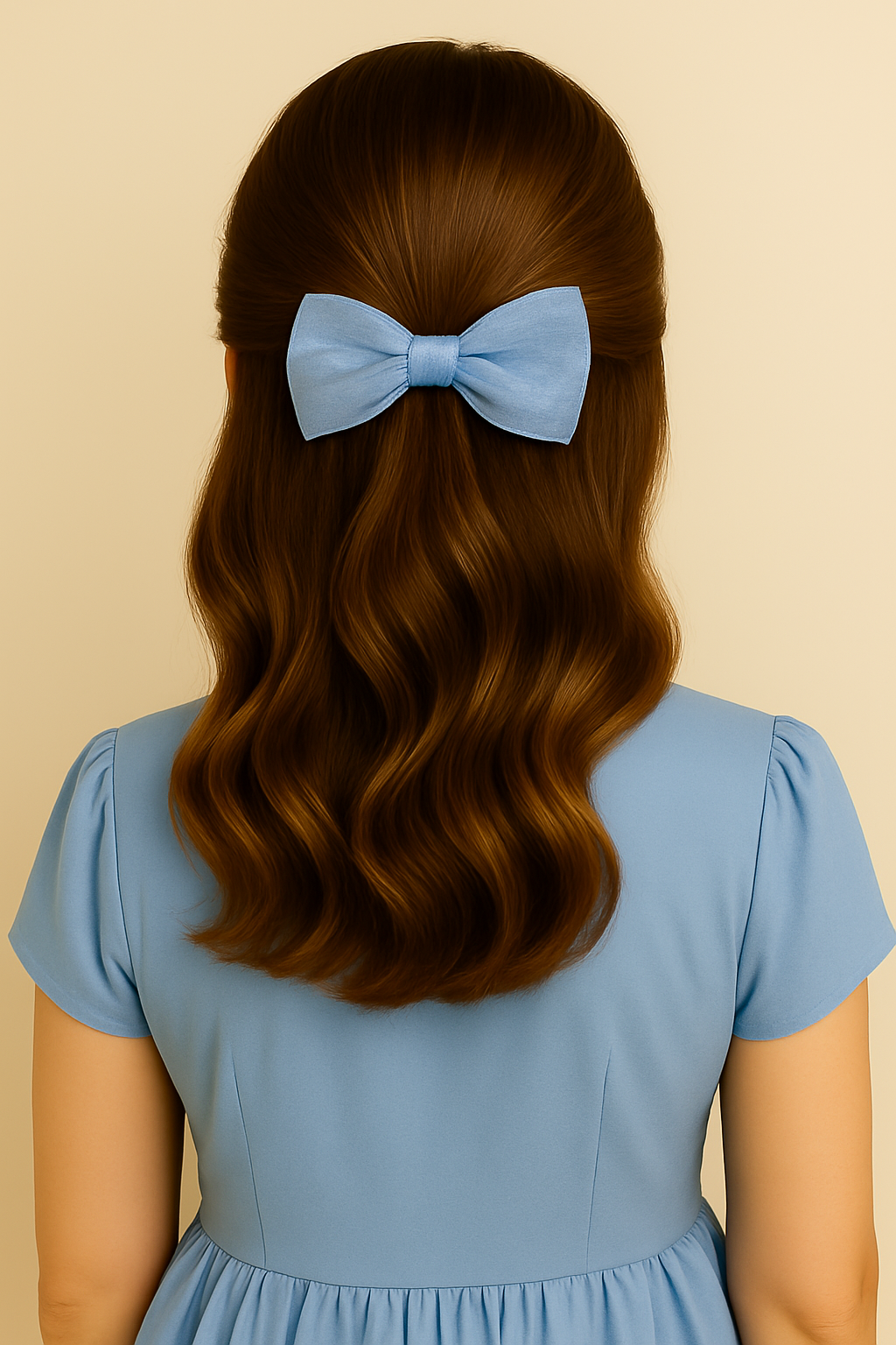 π Handmade Organza Bow Hair Clip | Elegant Single Hair Accessory for Girls & Women
