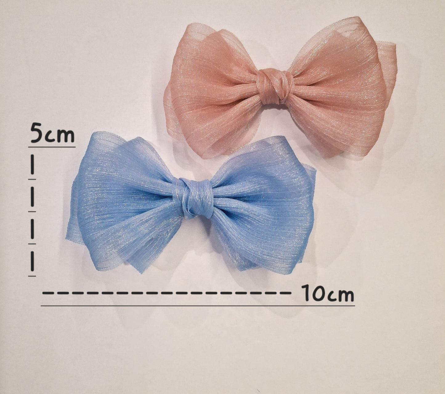π Handmade Organza Bow Hair Clip | Elegant Single Hair Accessory for Girls & Women