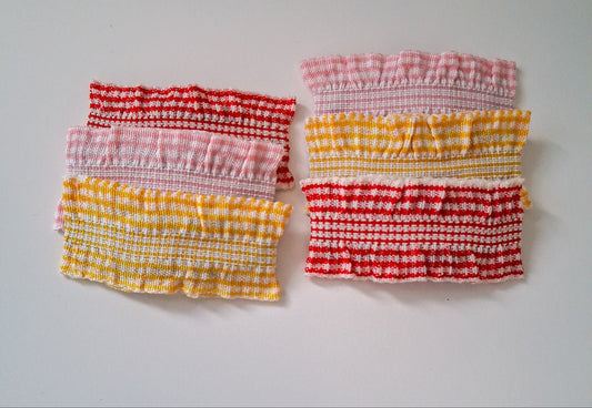 Gingham Check Snap Hair Clip Set | Handmade 2-Piece Cotton Clips