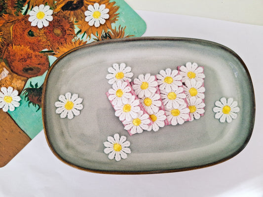 Vintage Embroidered Flower Snap Hair Clip | Handmade 5cm Single Clip