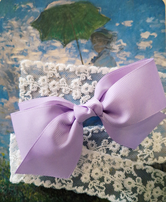 Short Tail Grosgrain Ribbon Hair Bow | Handmade Barrette Clip