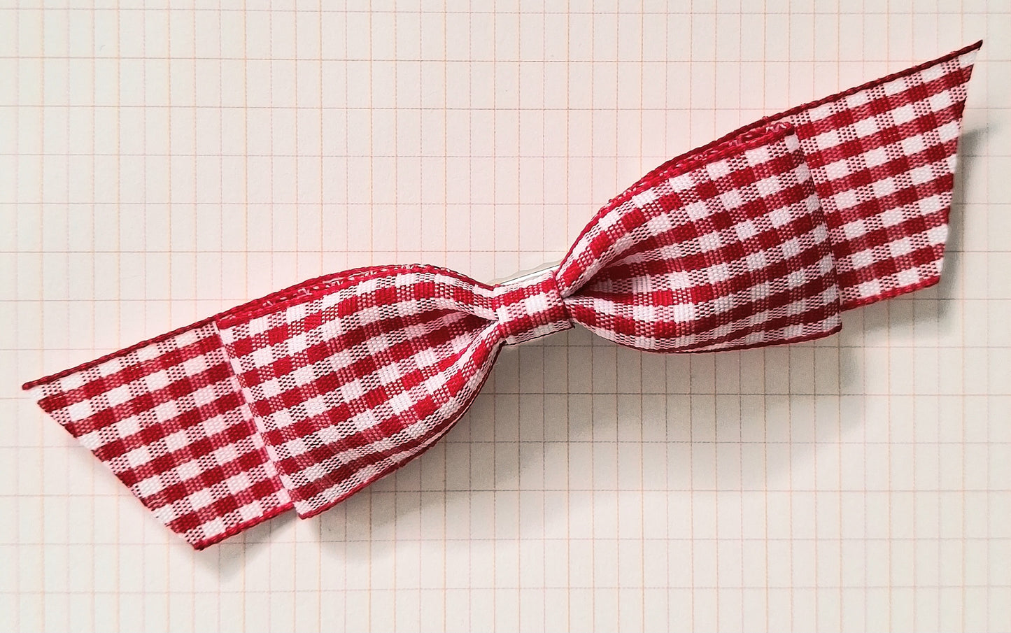 Gingham Tail Ribbon Hair Clip | Handmade Check Bow Accessory