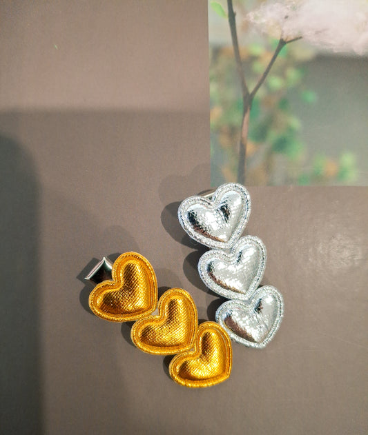 Metallic Heart Hair Clip | Lightweight Toddler Accessory (Single)