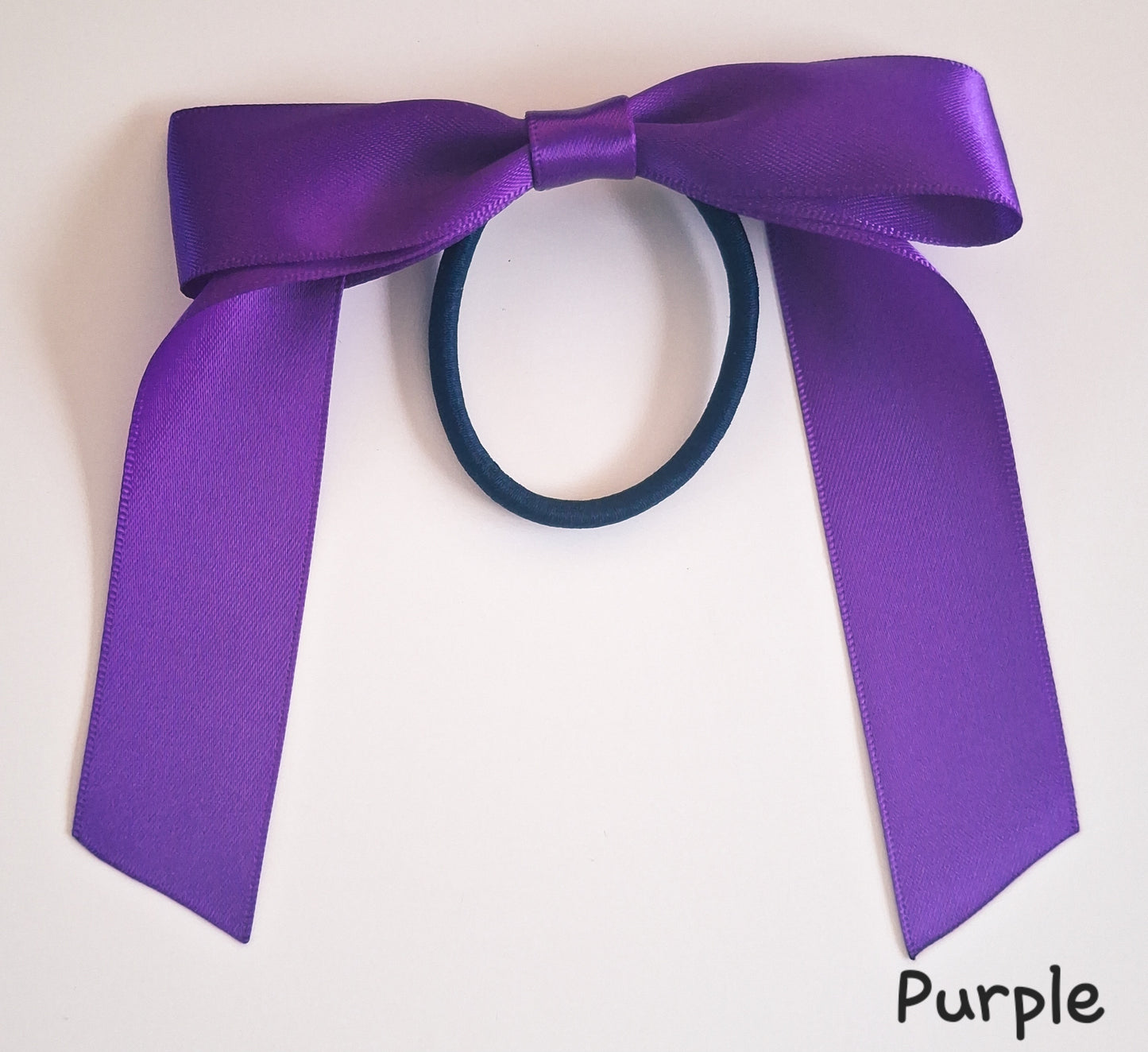 School Ribbon Bow Hair Elastics | 2.5cm Satin Single Bows