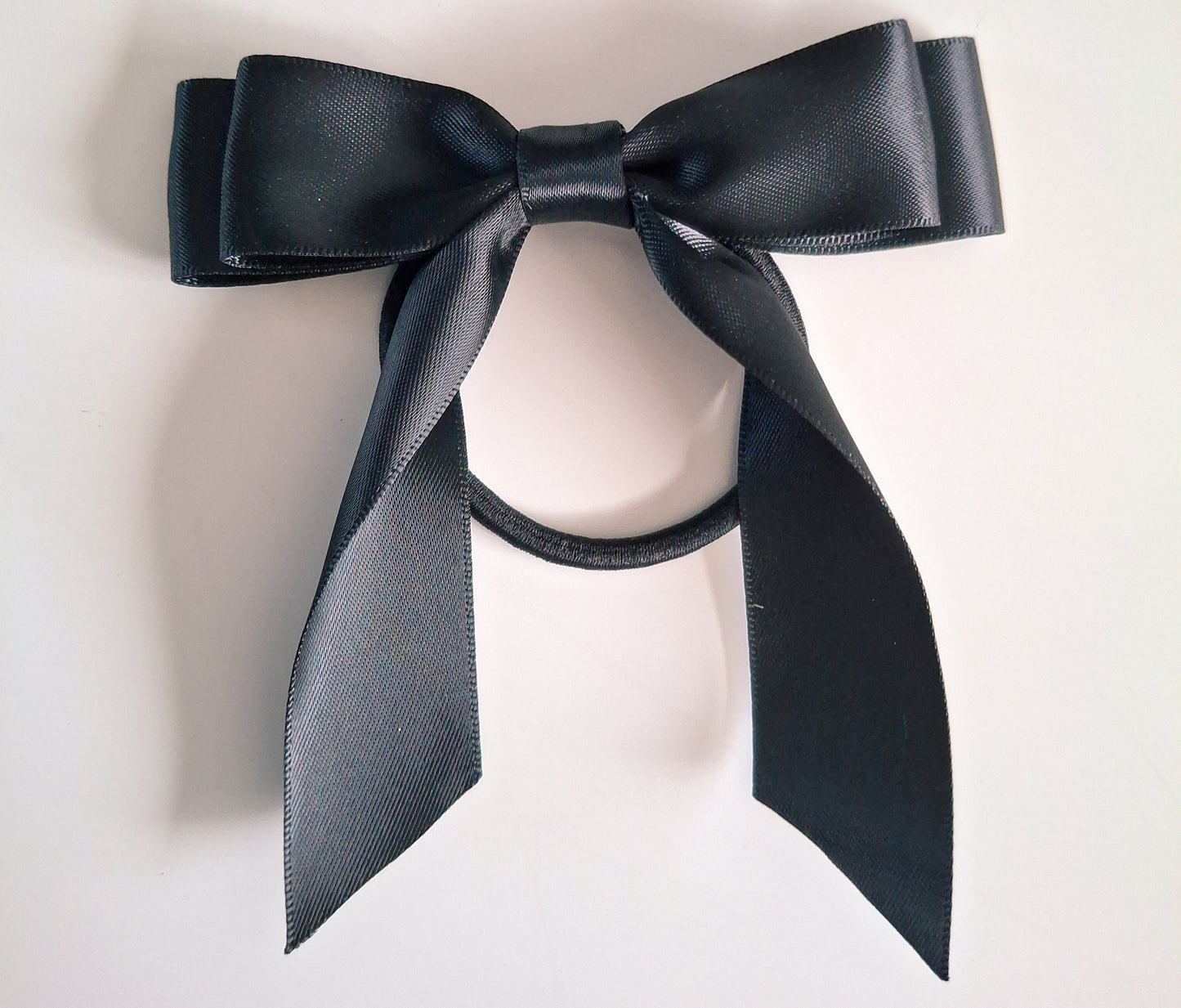 School Ribbon Bow Hair Elastics | 2.5cm Satin Double Bows