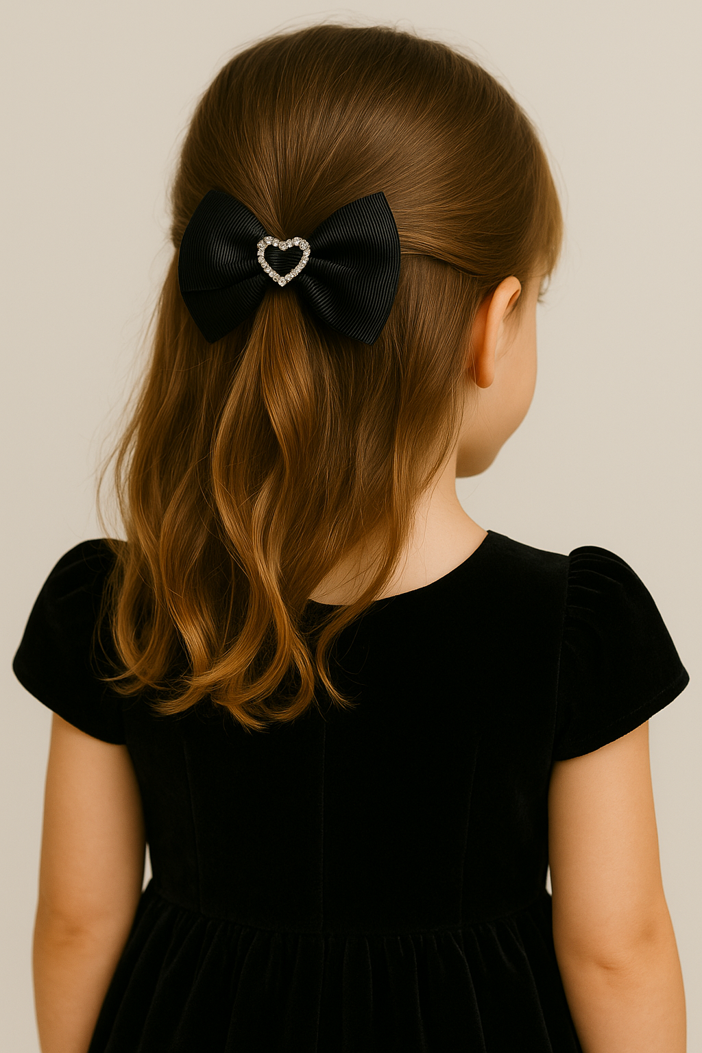 ヘアアクセサリー VVV Glitter Heart Chiffon Ribbon Tongs Hair Pin BFK157 VVV Glitter Heart Chiffon Ribbon Tongs Hair Pin BFK157 (VVV