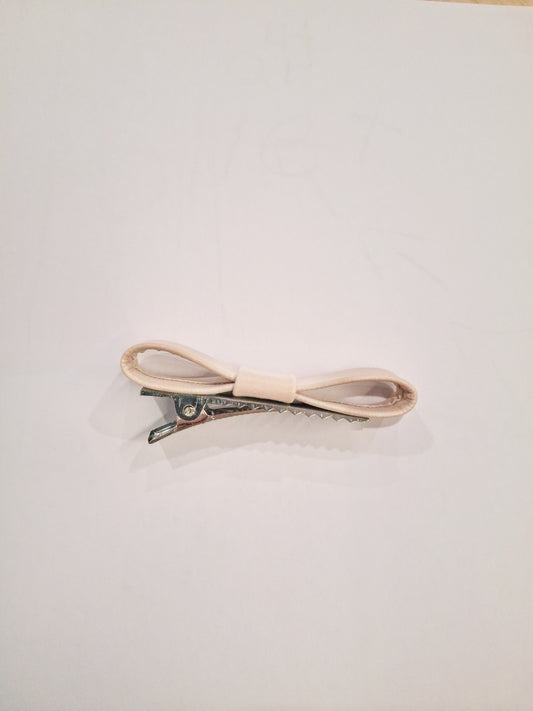 Faux Leather Bow Hair Clip Set | Handmade 2-Piece Barrettes