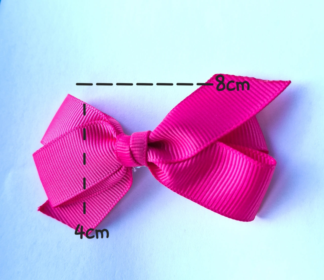 Handmade Neon Pink Grosgrain Bow Hair Clip | Single Piece
