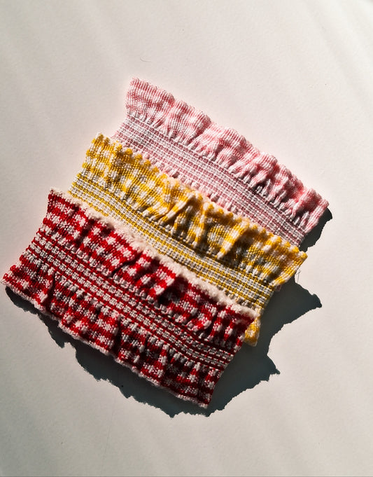 🍒 Gingham Snap Hair Clip Set (2pcs) | Matching 5cm Soft Clips for Girls
