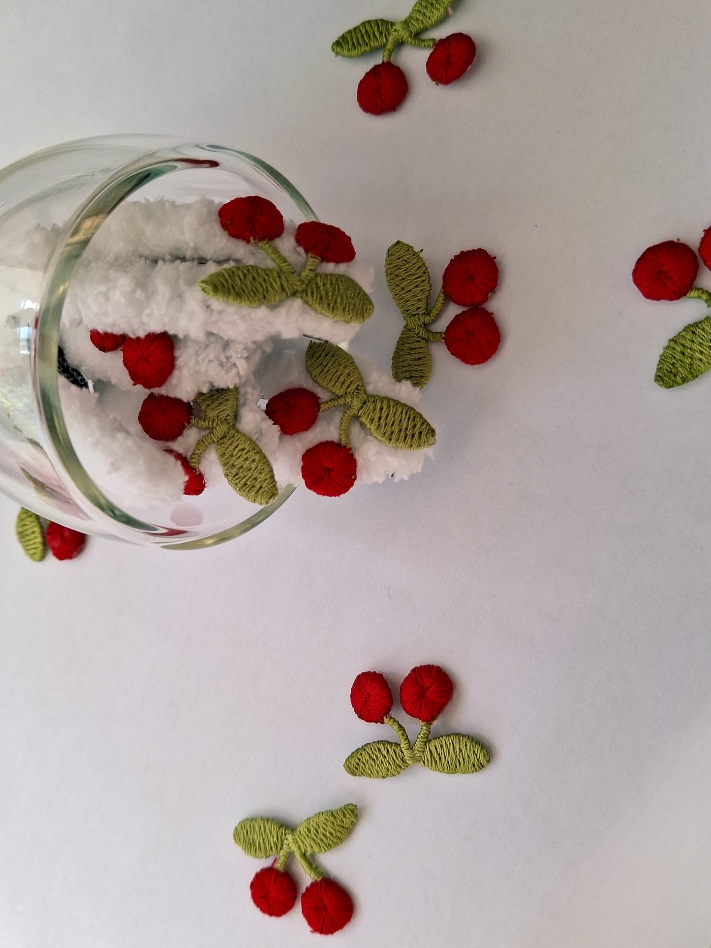 Fluffy Knit Hair Clip Set | 2-Piece Ribbon & Cherry Styles