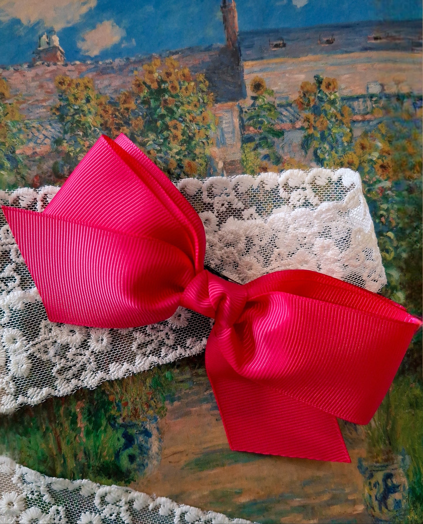 Short Tail Grosgrain Ribbon Hair Bow | Handmade Barrette Clip