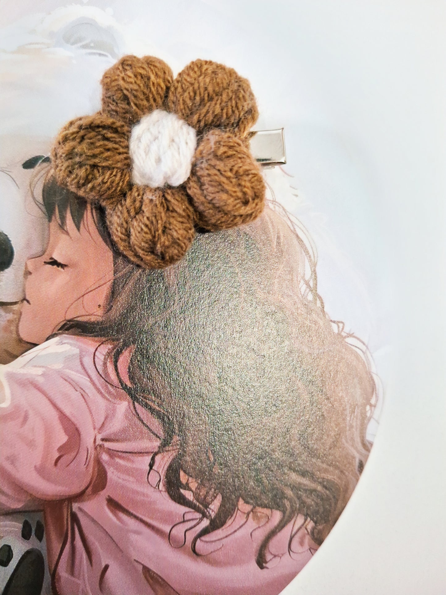 Handmade Wool Flower Hair Clip | Soft Kids’ Accessory (Single)