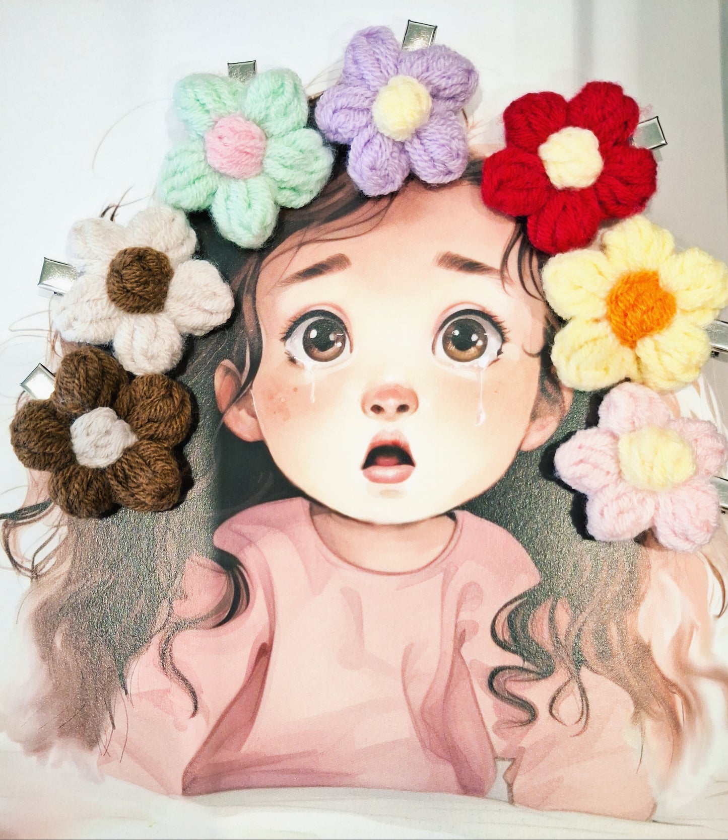 Handmade Wool Flower Hair Clip | Soft Kids’ Accessory (Single)
