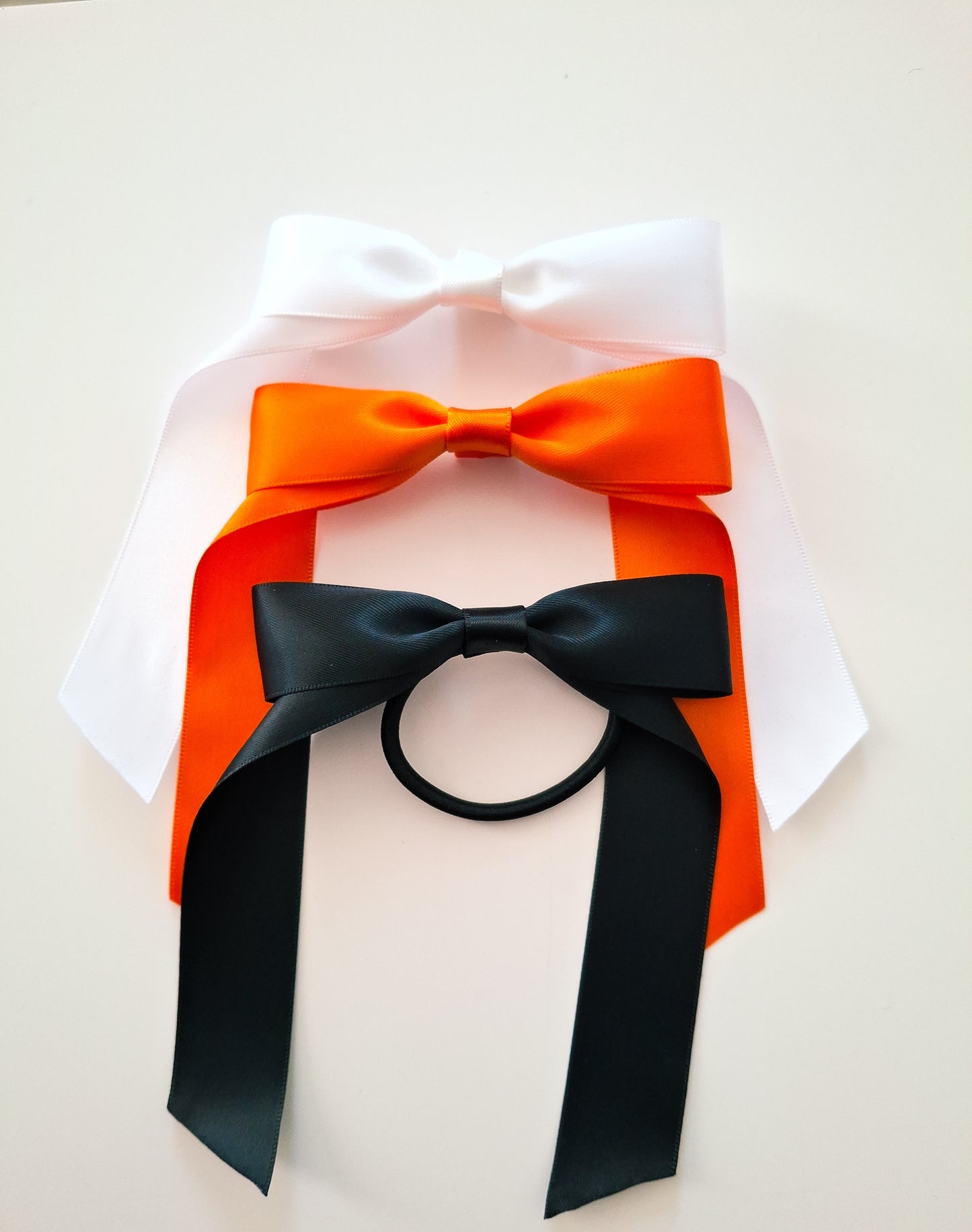 School Ribbon Bow Hair Elastics | 2.5cm Satin Bows for Kids