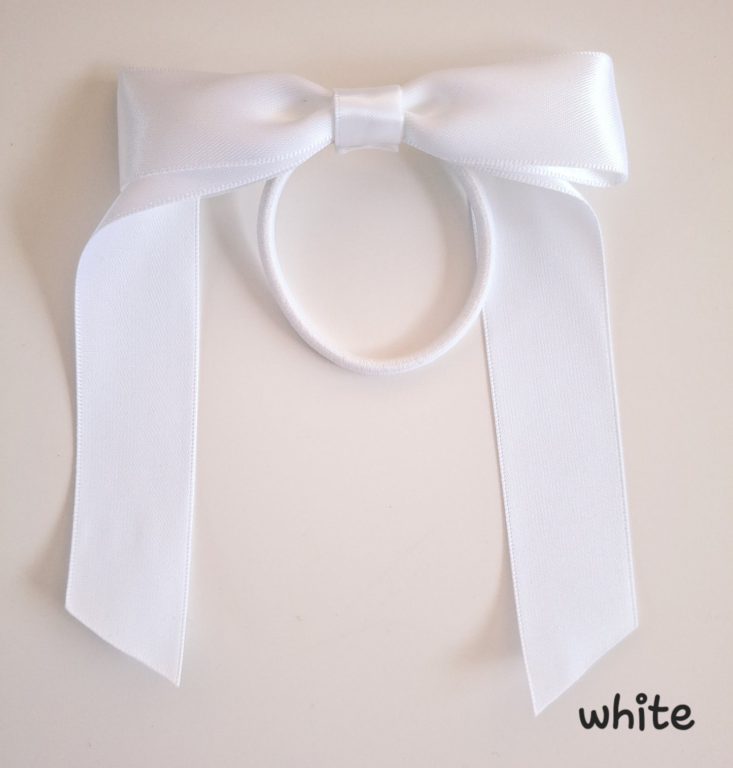 School Ribbon Bow Hair Elastics | 2.5cm Satin Single Bows