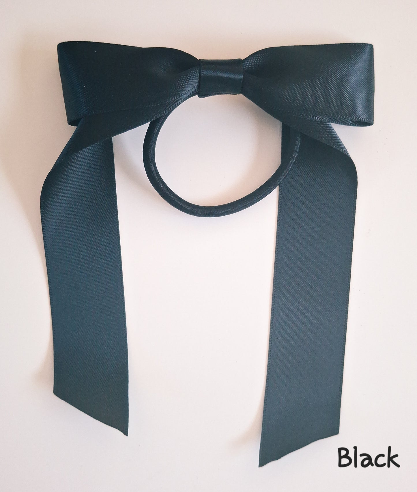 School Ribbon Bow Hair Elastics | 2.5cm Satin Single Bows