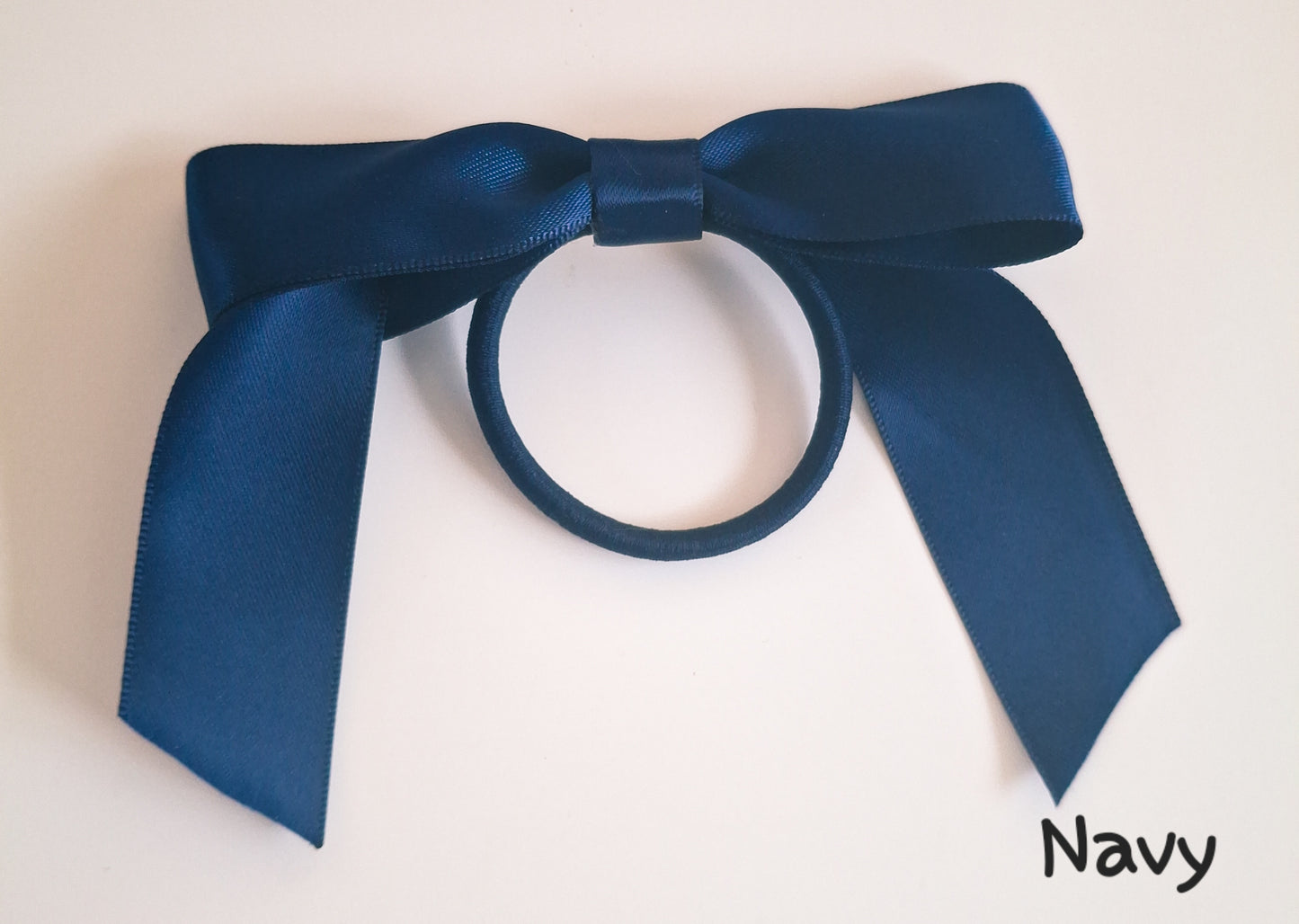 School Ribbon Bow Hair Elastics | 2.5cm Satin Single Bows