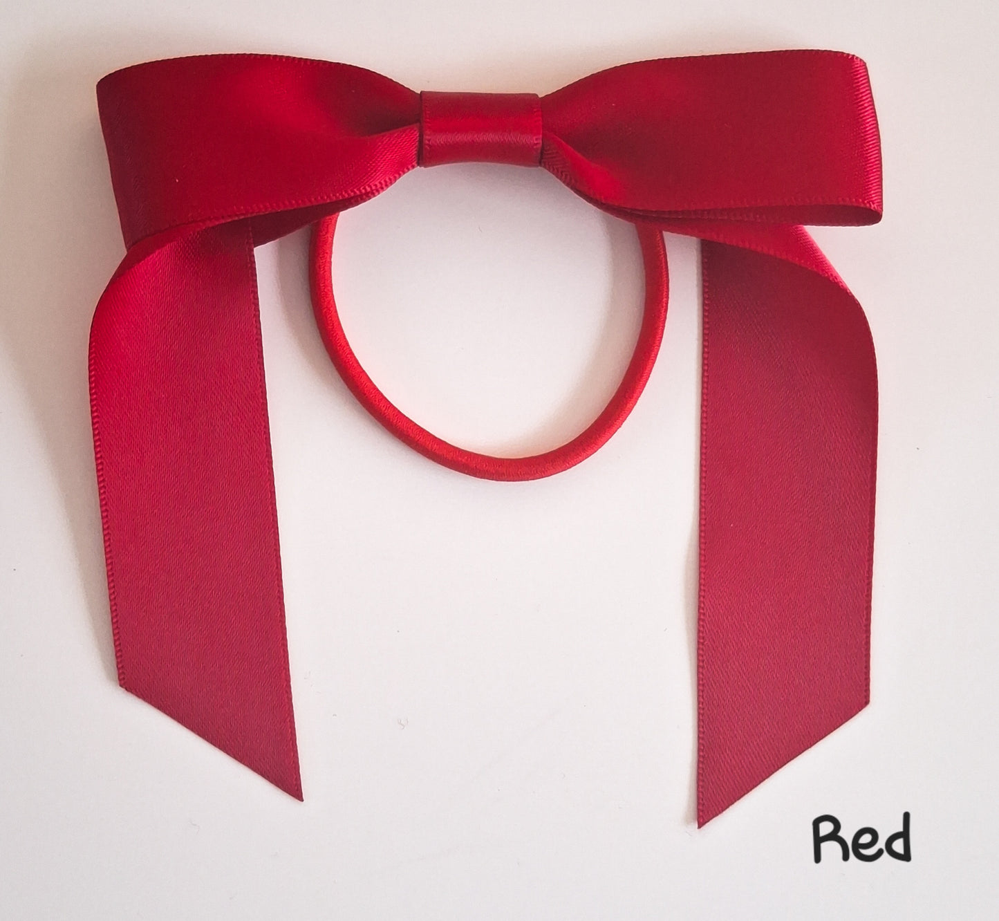 School Ribbon Bow Hair Elastics | 2.5cm Satin Single Bows