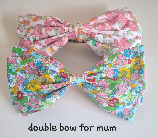 Matching Floral Bow Hair Clips for Mom & Kid | ZIPPINZEEK
