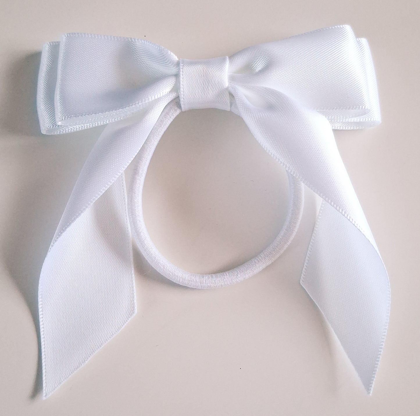 School Ribbon Bow Hair Elastics | 2.5cm Satin Double Bows