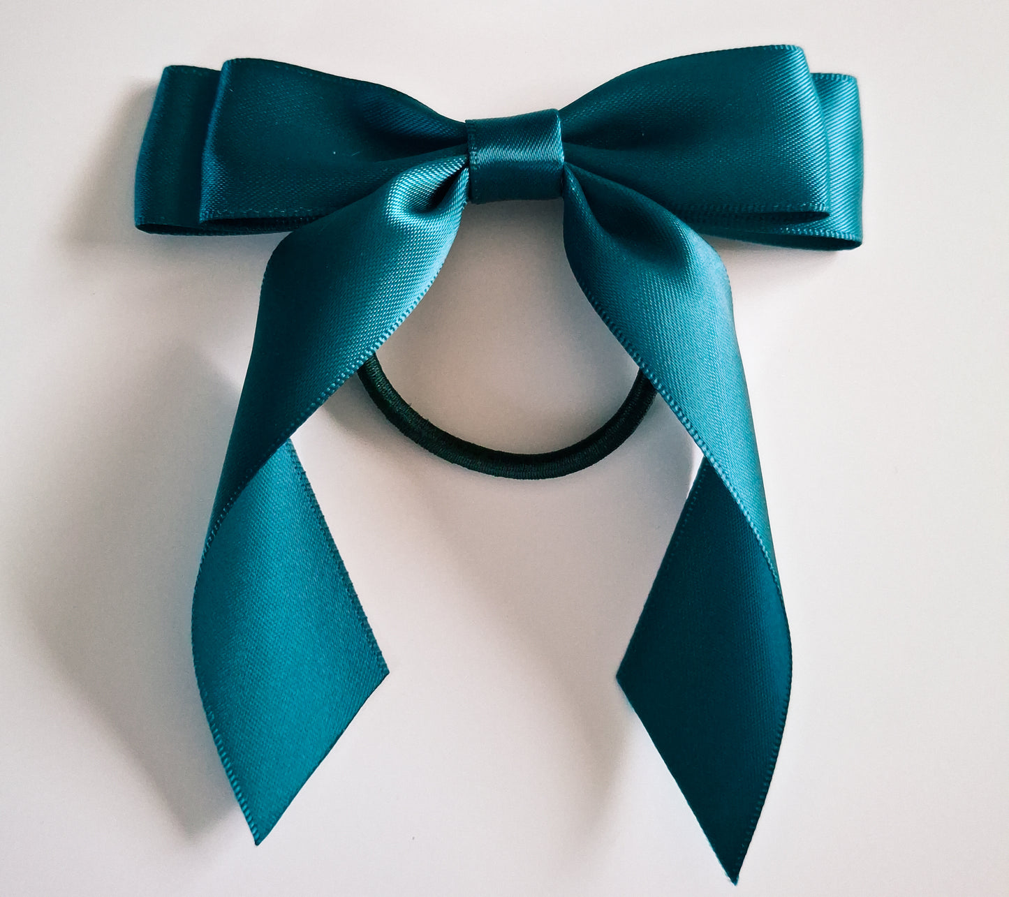 School Ribbon Bow Hair Elastics | 2.5cm Satin Double Bows