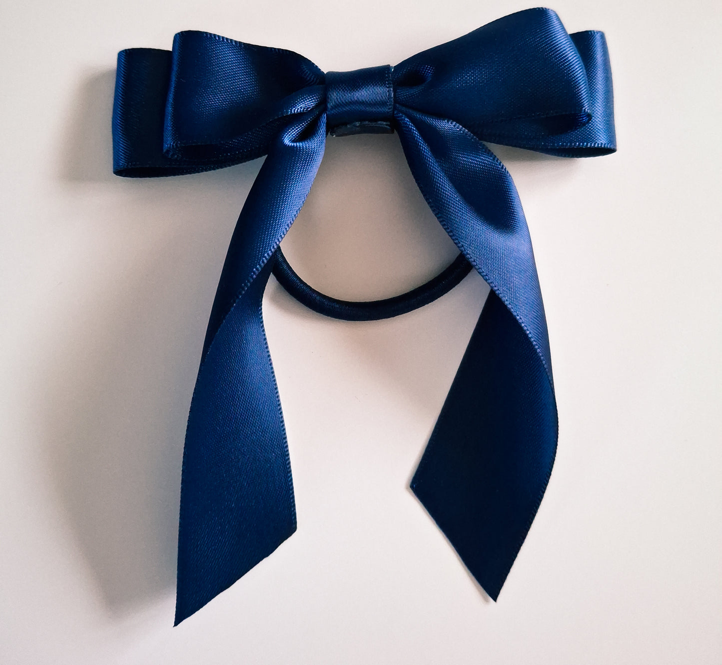 School Ribbon Bow Hair Elastics | 2.5cm Satin Double Bows