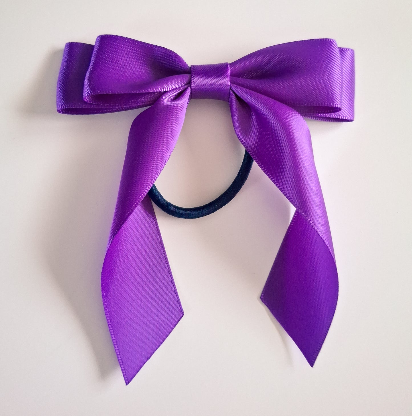 School Ribbon Bow Hair Elastics | 2.5cm Satin Double Bows
